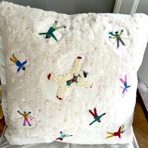 Anthropologie Snow Day Pillow Cover and Insert 20 in x 20 in NEW WITH TAGS